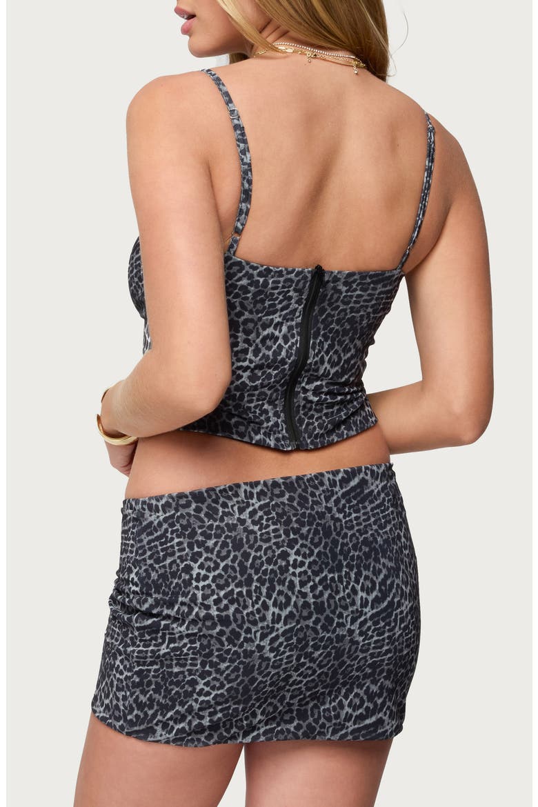 Edin Leopard Print Mesh Camisole, Alternate, color, BLACK