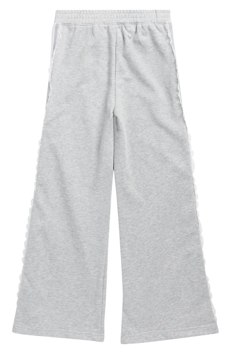 Tractr Kids' Lace Trim Sweatpants, Alternate, color, Heather Grey