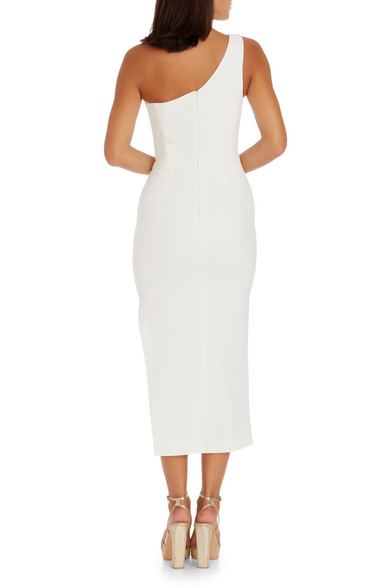 Magnolia One-Shoulder Asymmetric Body-Con Midi Dress, Alternate, color, WHITE