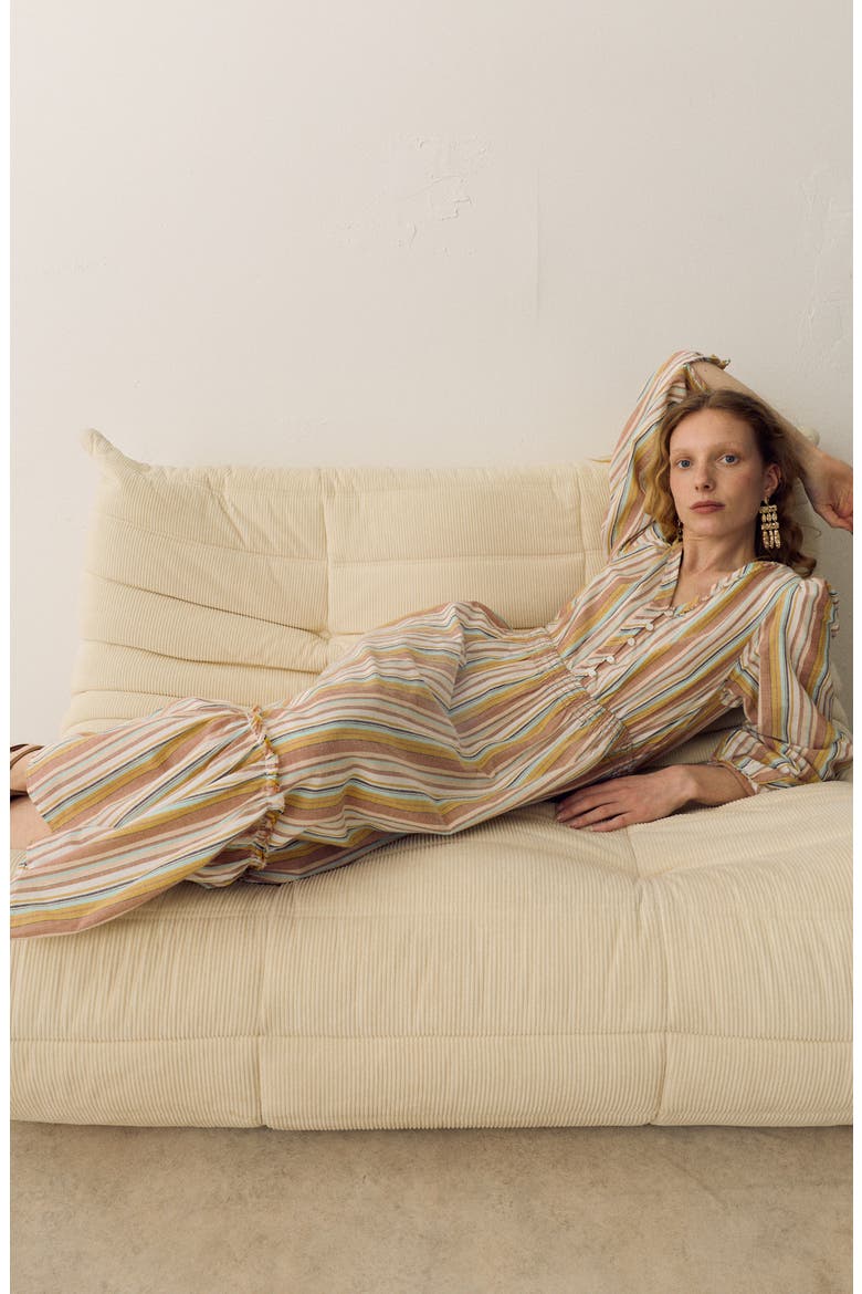 Stripe Long Sleeve Maxi Dress, Alternate, color, PINK/ MULTI