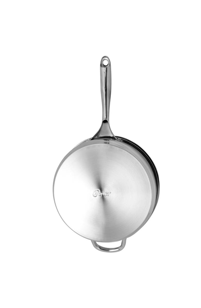 Oster Cuisine Cuisine Saunders 4.2 Quart Saute Pan with Lid, Alternate, color, Metallic Silver