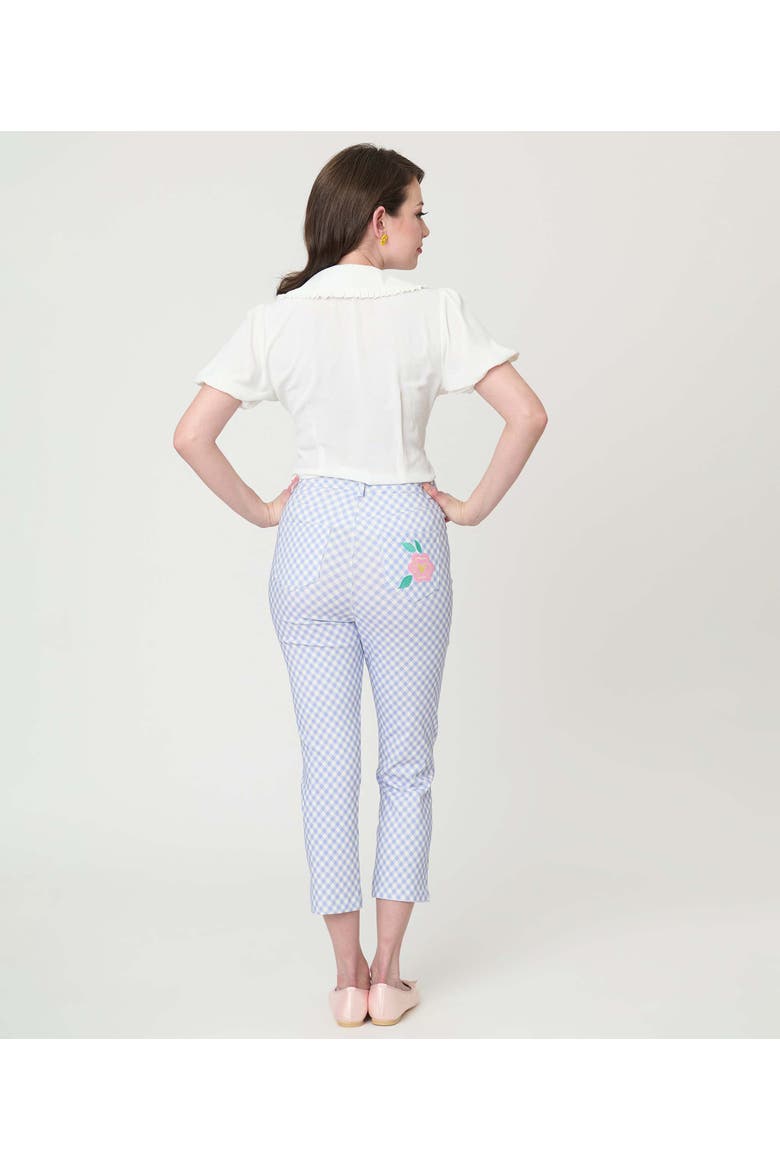 Rachelle Capri Pants, Alternate, color, Baby Blue Gingham Print