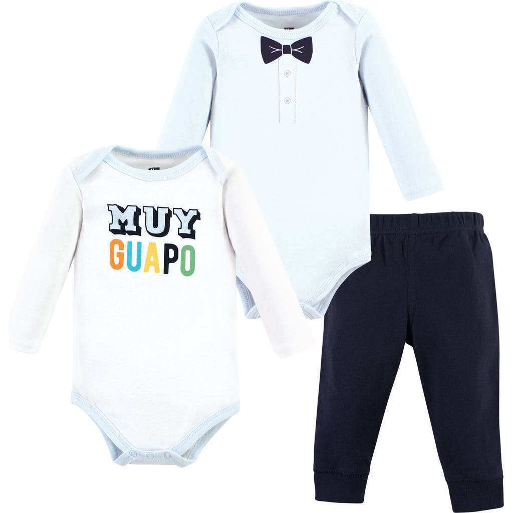 Hudson Baby Coordinated 3-piece Outfit With Long-sleeve Bodysuit & Pants In Multi