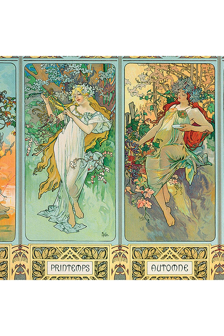 Four Seasons By Alphonse Maria Mucha 1000 Piece Puzzle, Alternate, color, Multicolored
