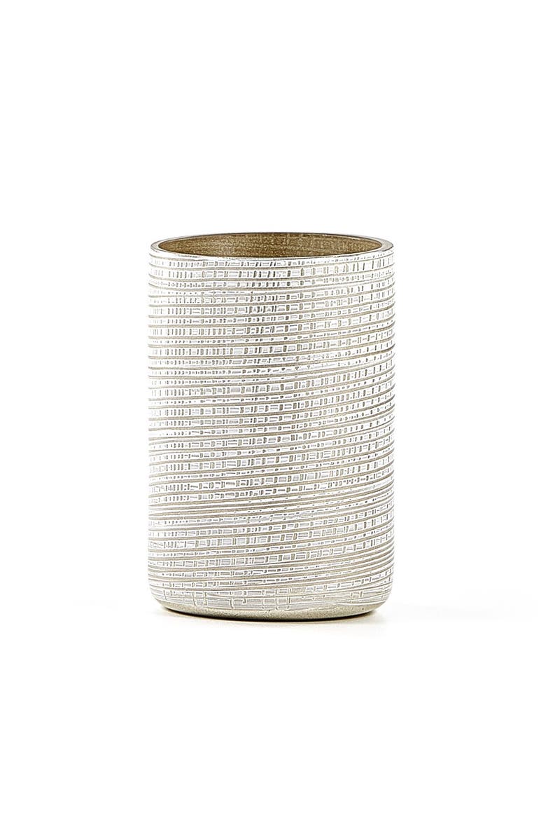 Woven Platinuminum Brush Holder, Main, color, SILVER