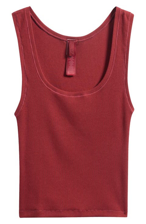 Stretch Cotton Rib Crop Tank