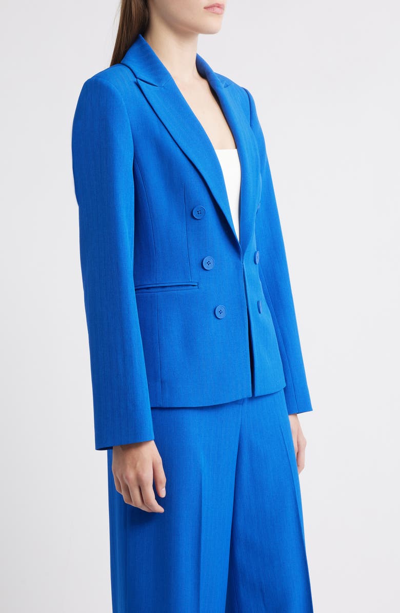 Tahari ASL Faux Double Breasted Jacket, Alternate, color, New Royal