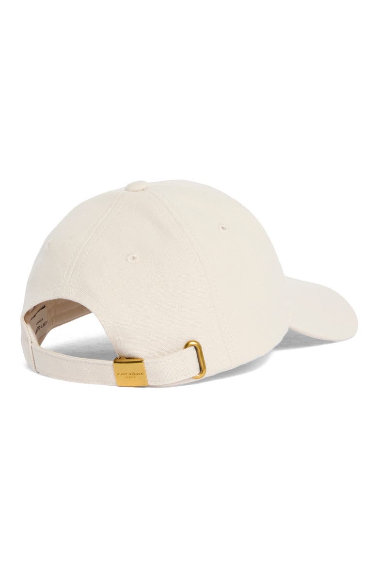 Evil Eye Embellished Adjustable Baseball Cap, Alternate, color, BONE
