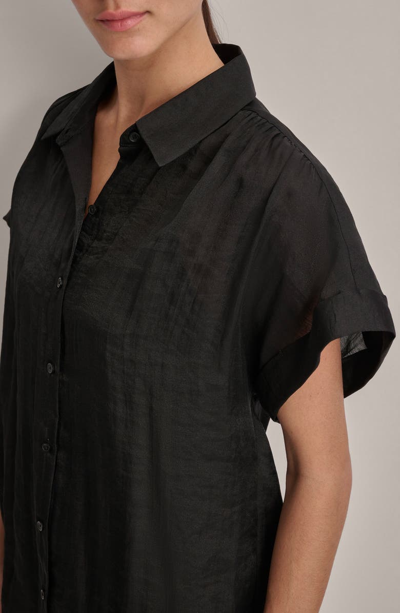 DKNY Organza Camp Shirt, Alternate, color, 