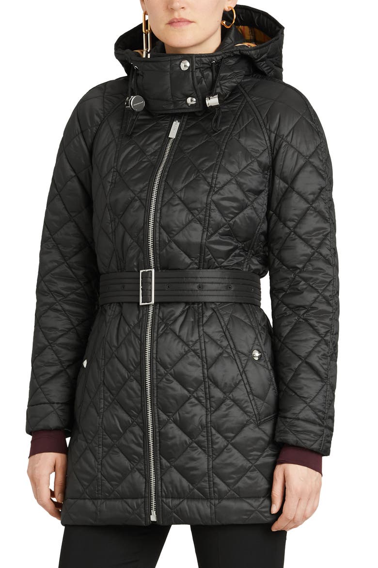 Baughton 18 Quilted Coat, Alternate, color, BLACK