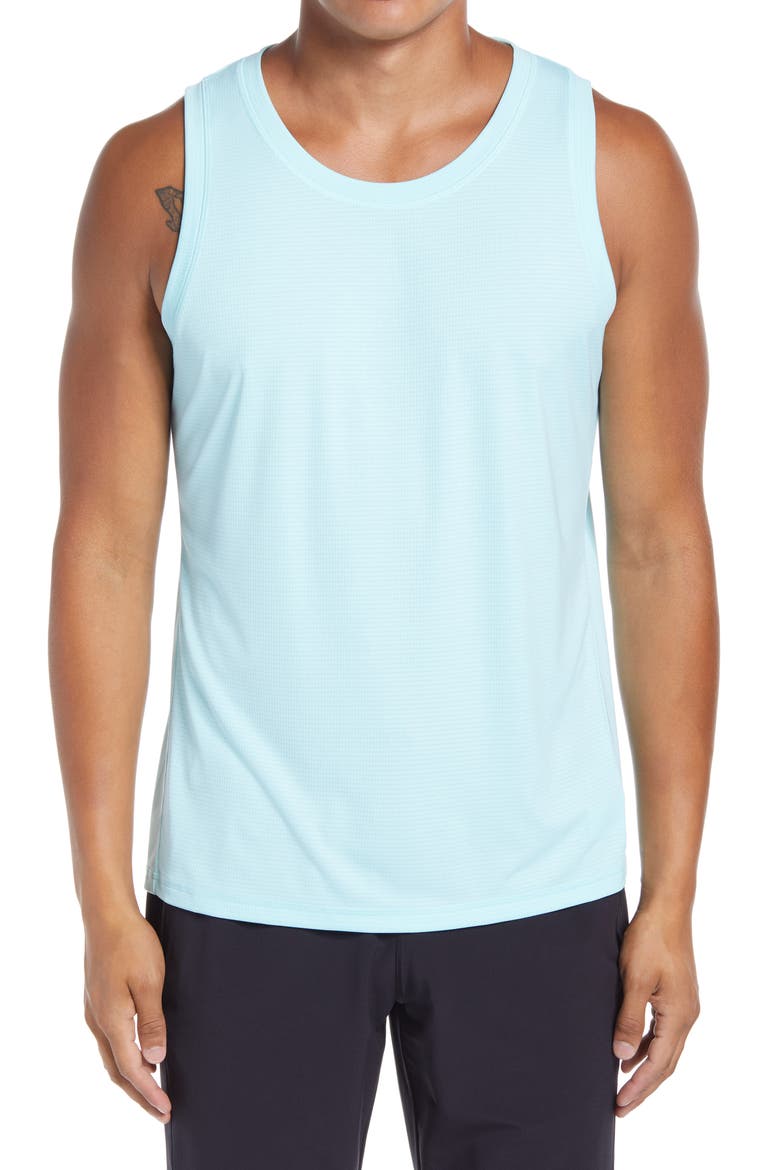 Silver Tech Tank Top, Main, color, TEAL TINT