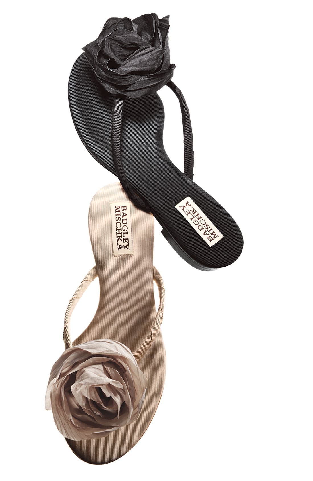 Badgley Mischka 'Isabel' Rosette Sandal, Alternate, color, BLACK