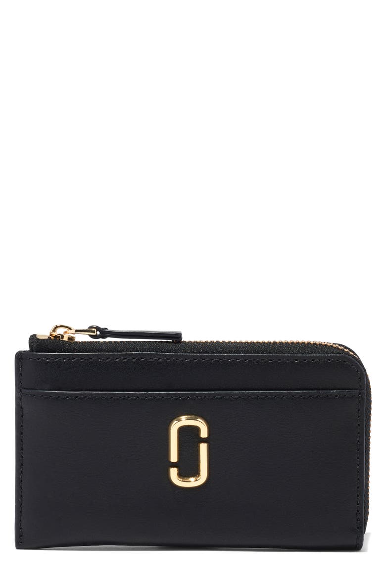 The J Marc Top Zip Card Case, Main, color, BLACK