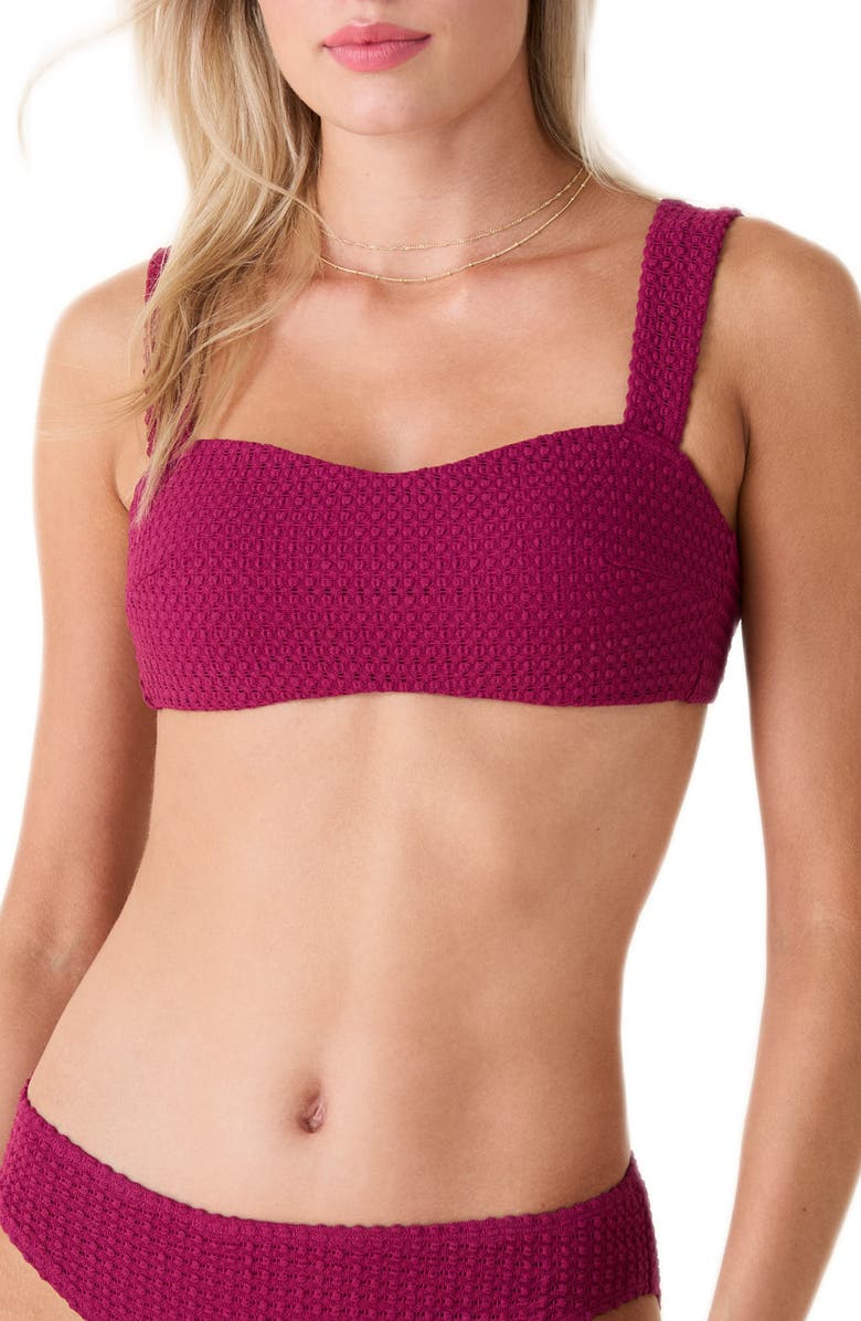 Andie The Kalama Bikini Top, Main, color, Merlot Crochet