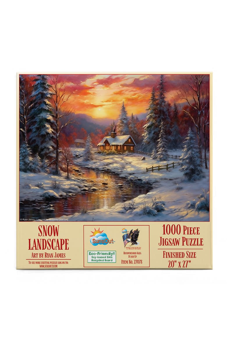 Snow Landscape 1000 piece Jigsaw Puzzle for Adults, Alternate, color, Multicolor