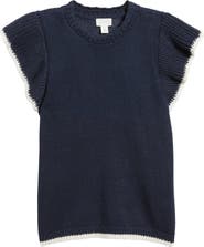 Caslon® Flutter Sleeve Linen & Cotton Sweater