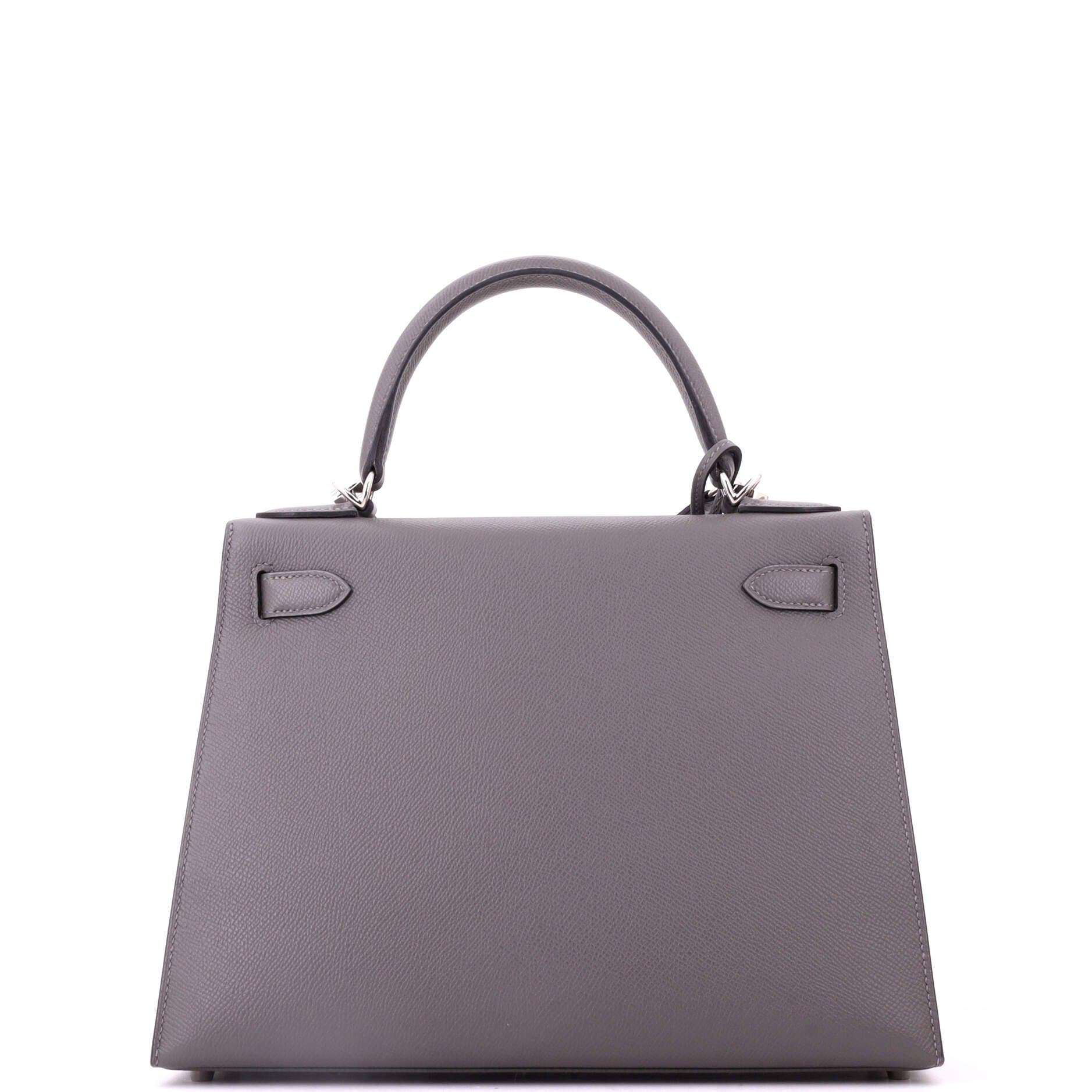 Kelly Handbag Grey Epsom with Palladium Hardware 28, Alternate, color, Grey