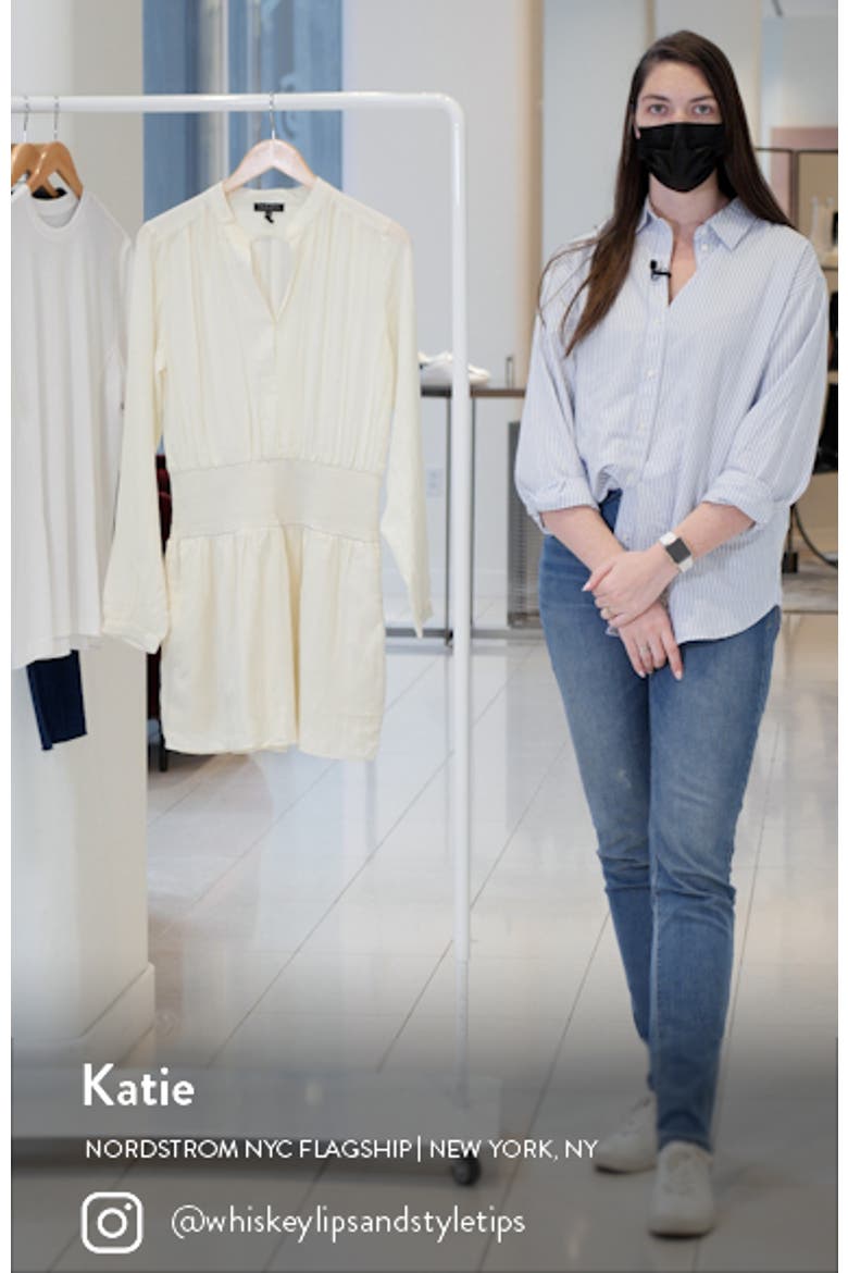 Calista Long Sleeve Cotton & Silk Minidress video