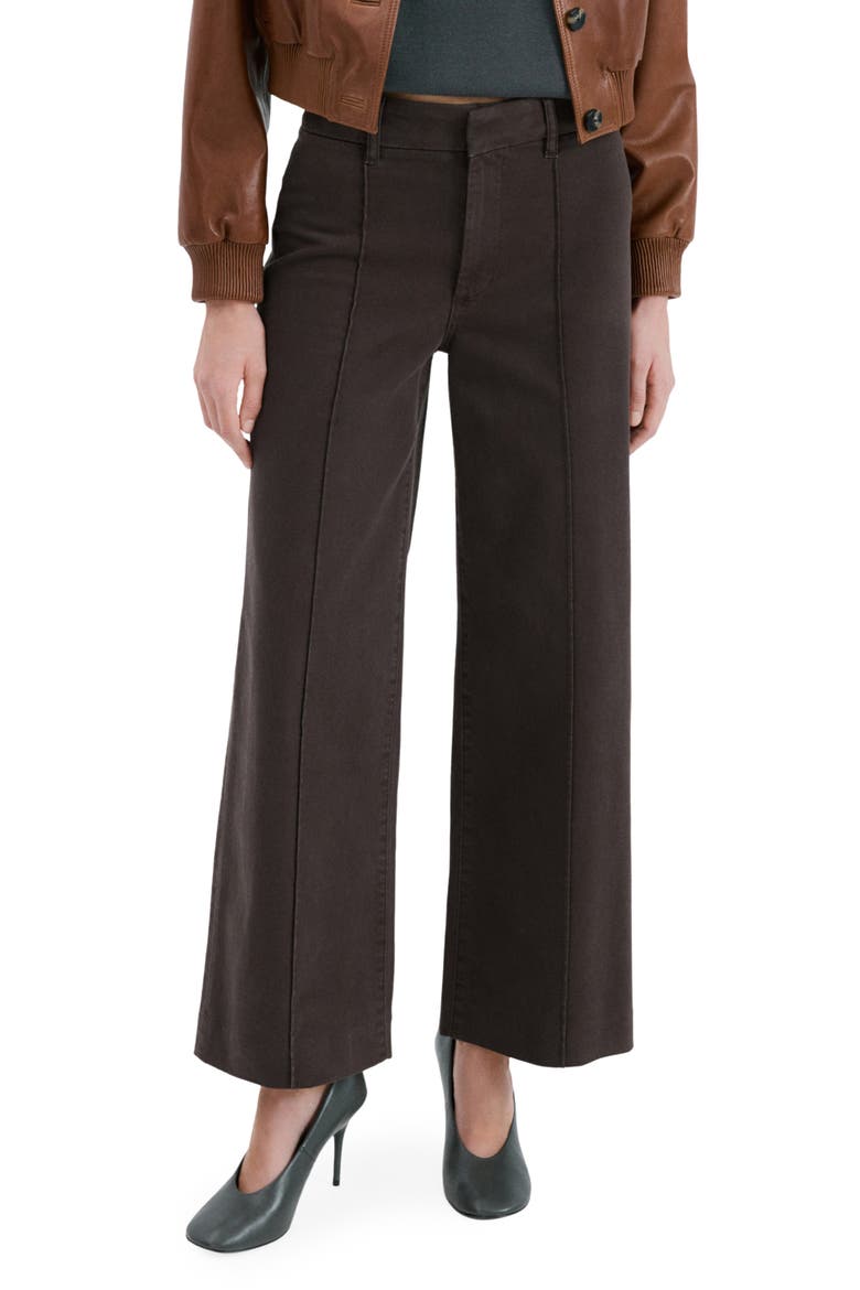 Seamed High Waist Wide Leg Jeans, Main, color, CHOCOLATE