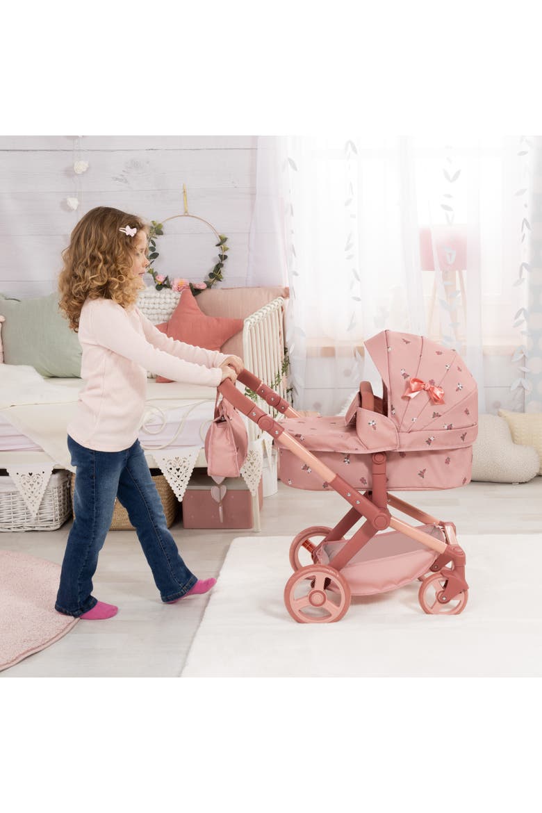 Doll Pram Xeo, 2 In 1 Pushchair & Stroller, Dolls Up To 18 Inches, Kids 3+, Alternate, color, Pink