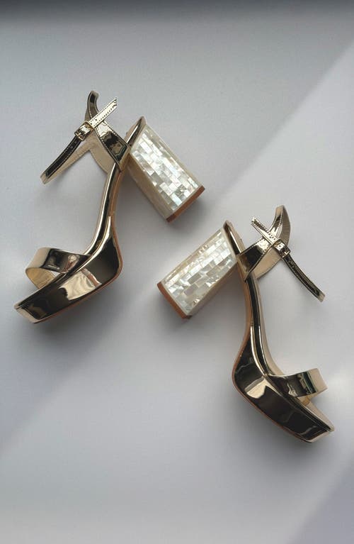 Freya Rose Gigi Champagne Pearl Heel Sandal In Champagne