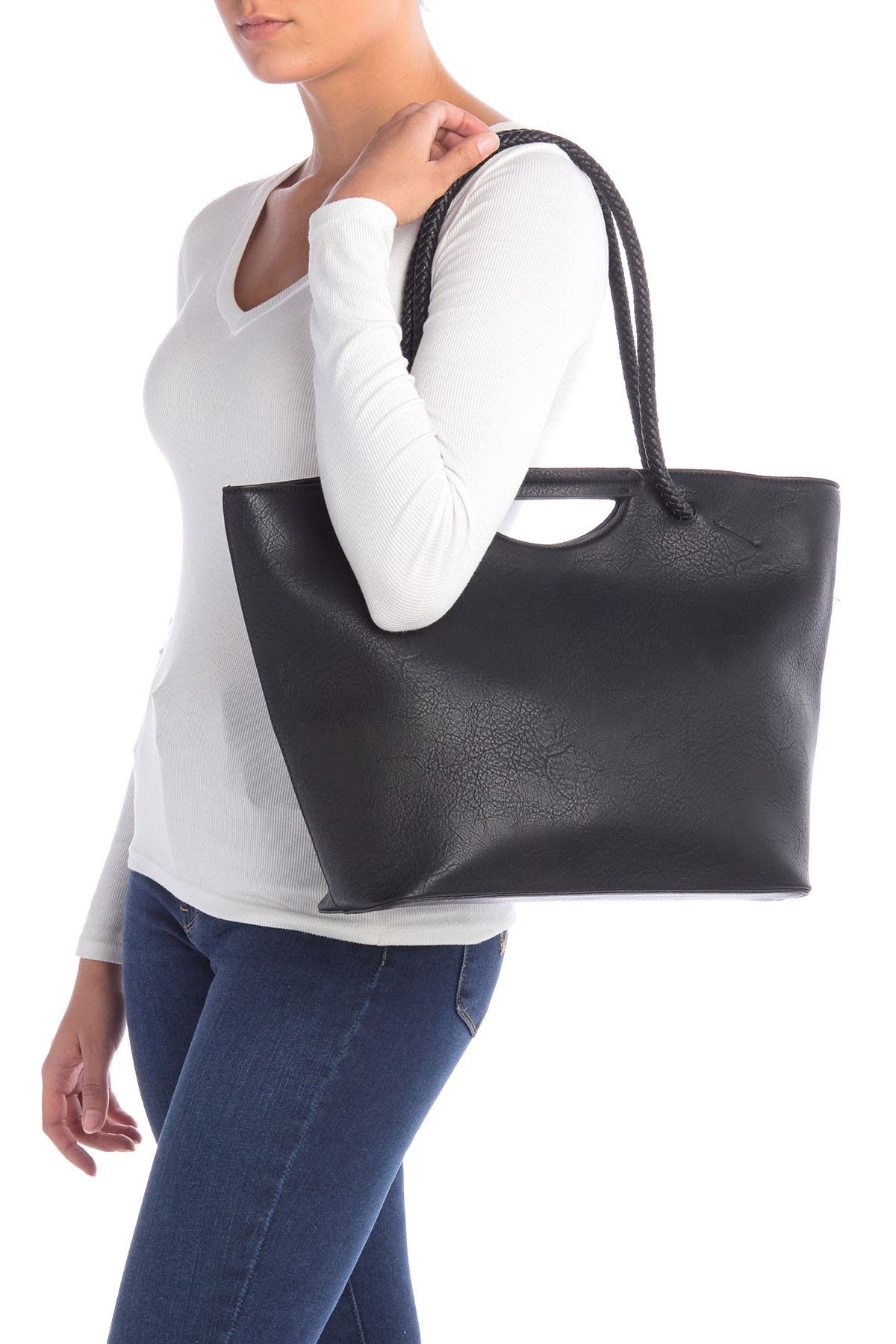 Deux Lux Braided Handled Tote Bag, Alternate, color, 