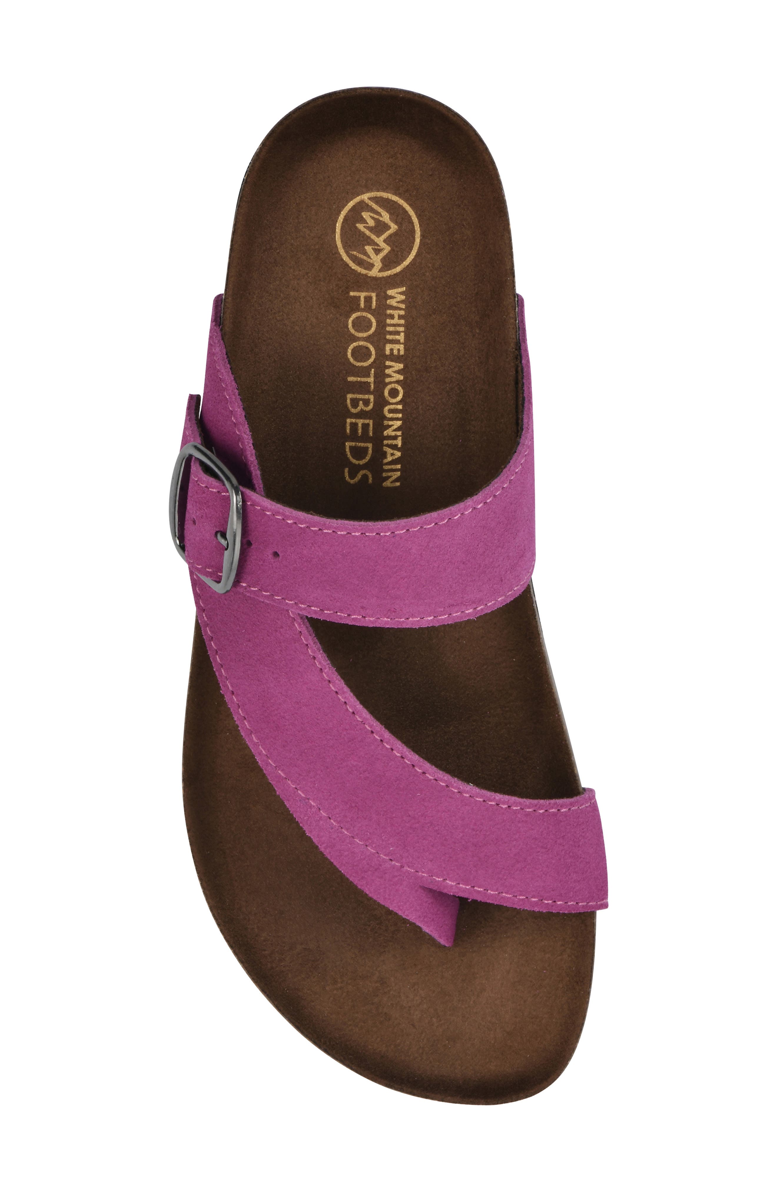Carly Leather Footbed Sandal, Alternate, color, PURPLE RAIN/ SUEDE