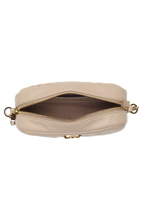 Stuart Weitzman Reana Quilted Leather Camera Crossbody Bag In Brown