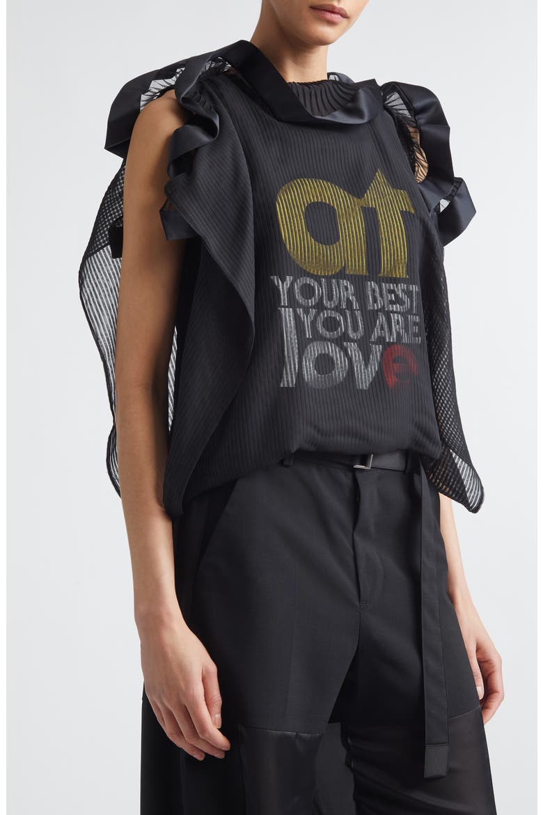 At Your Best, You Are Love Mixed Media Top, Alternate, color, BLACK