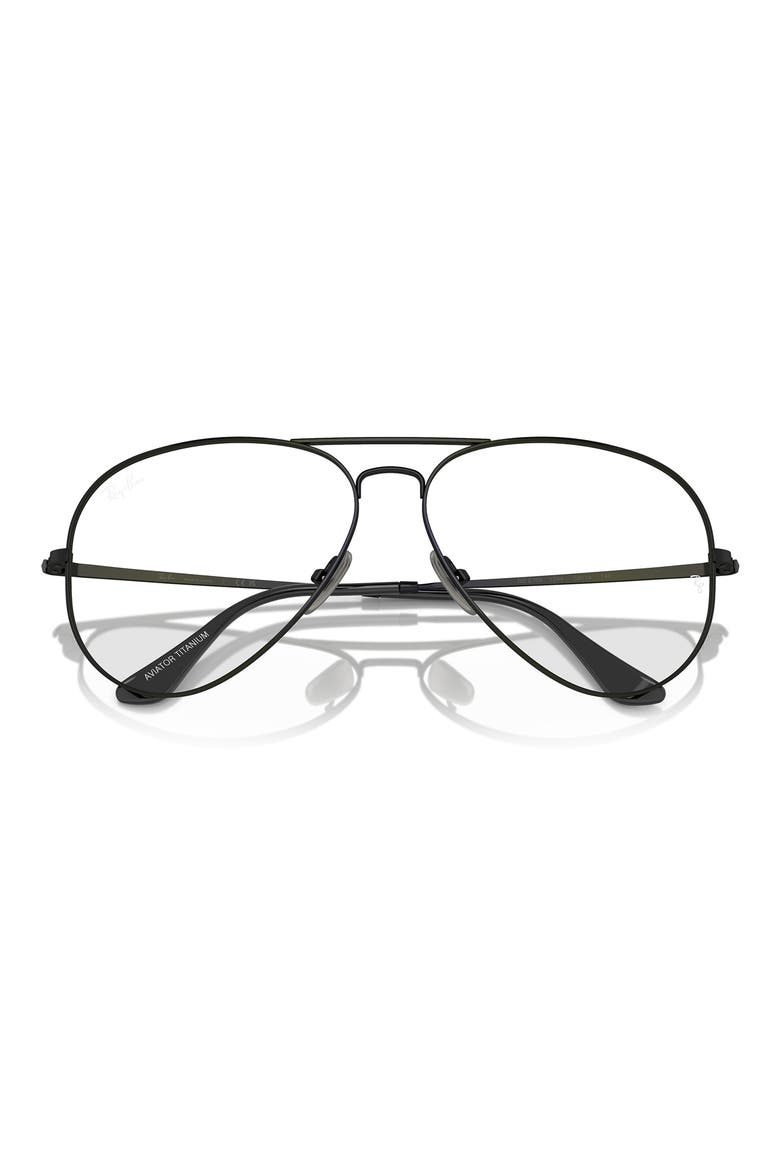 RX8789 58mm Aviator Optical Glasses, Alternate, color, BLACK