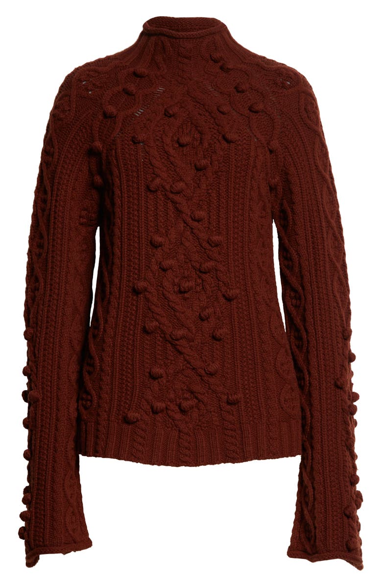 Rebecca Taylor Bauble Cableknit Turtleneck, Alternate, color,
