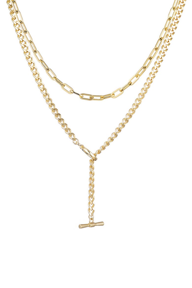 Set of 2 Assorted Chain Necklaces, Alternate, color, GOLD
