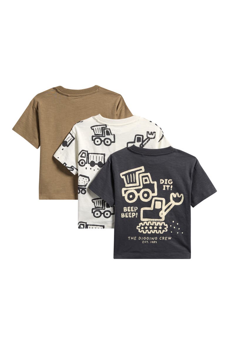 Kids' Assorted 3-Pack Cotton T-Shirts, Alternate, color, NEUTRAL
