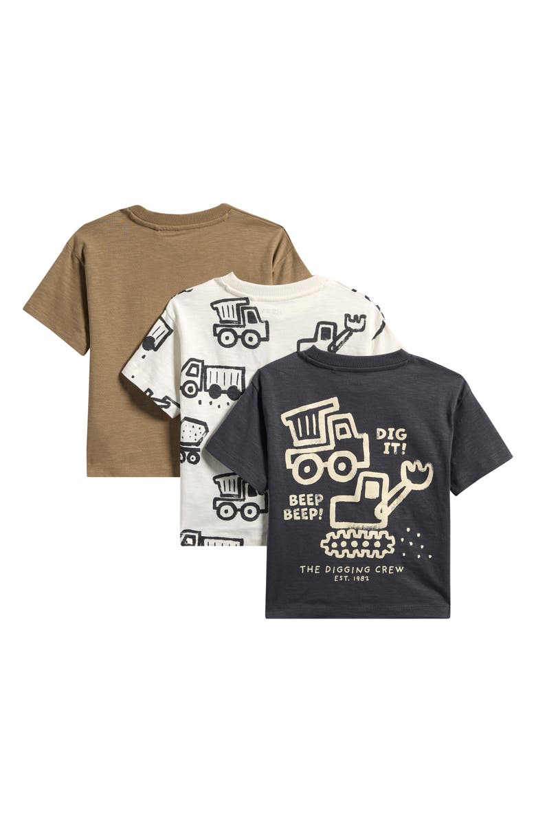 NEXT Kids' Assorted 3-Pack Cotton T-Shirts, Alternate, color, Neutral