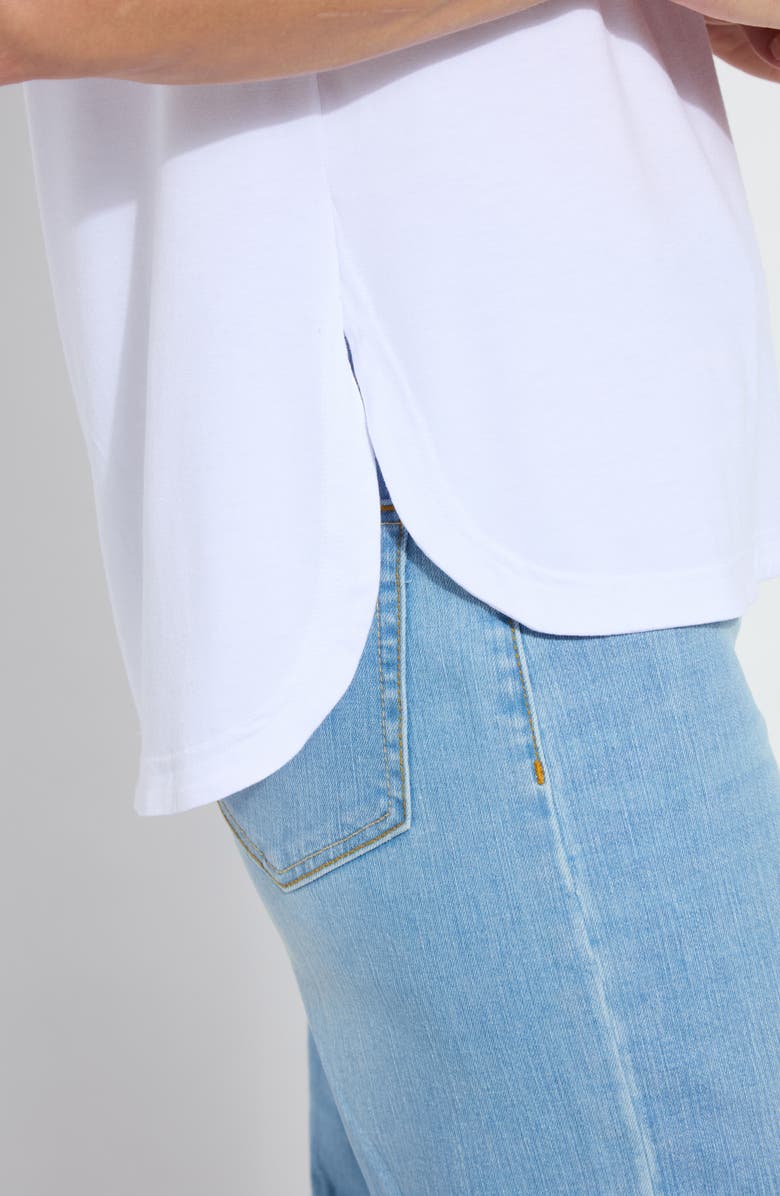 Lysse Katarina Eyelet Cap Sleeve T-Shirt, Alternate, color, White