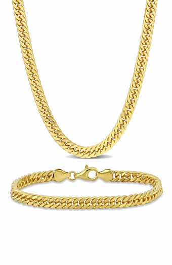 5.5mm Double Curb Link Chain Necklace & Bracelet Set