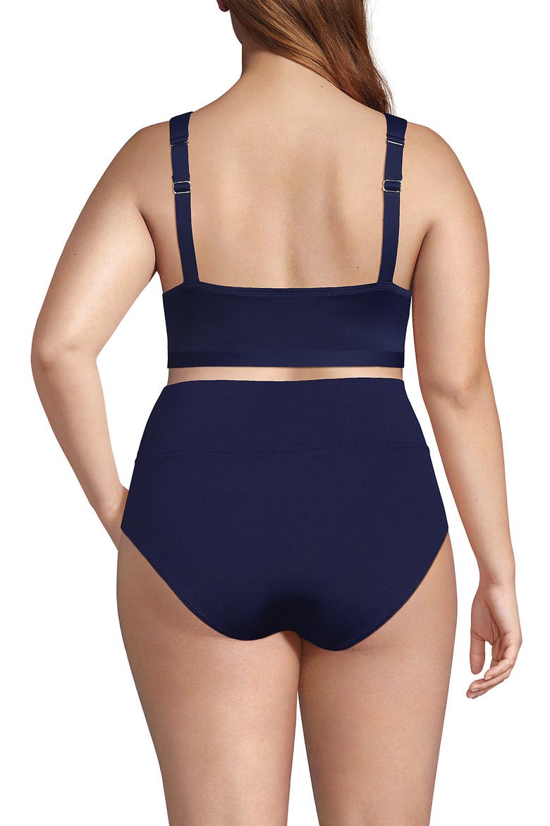 Plus Size Twist Front Bikini Top, Alternate, color, Deep Sea Navy