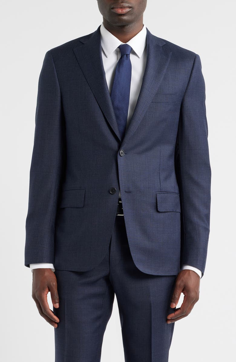 Heritage Gold Essentials Blue Mélange Wool Suit, Alternate, color, Blue