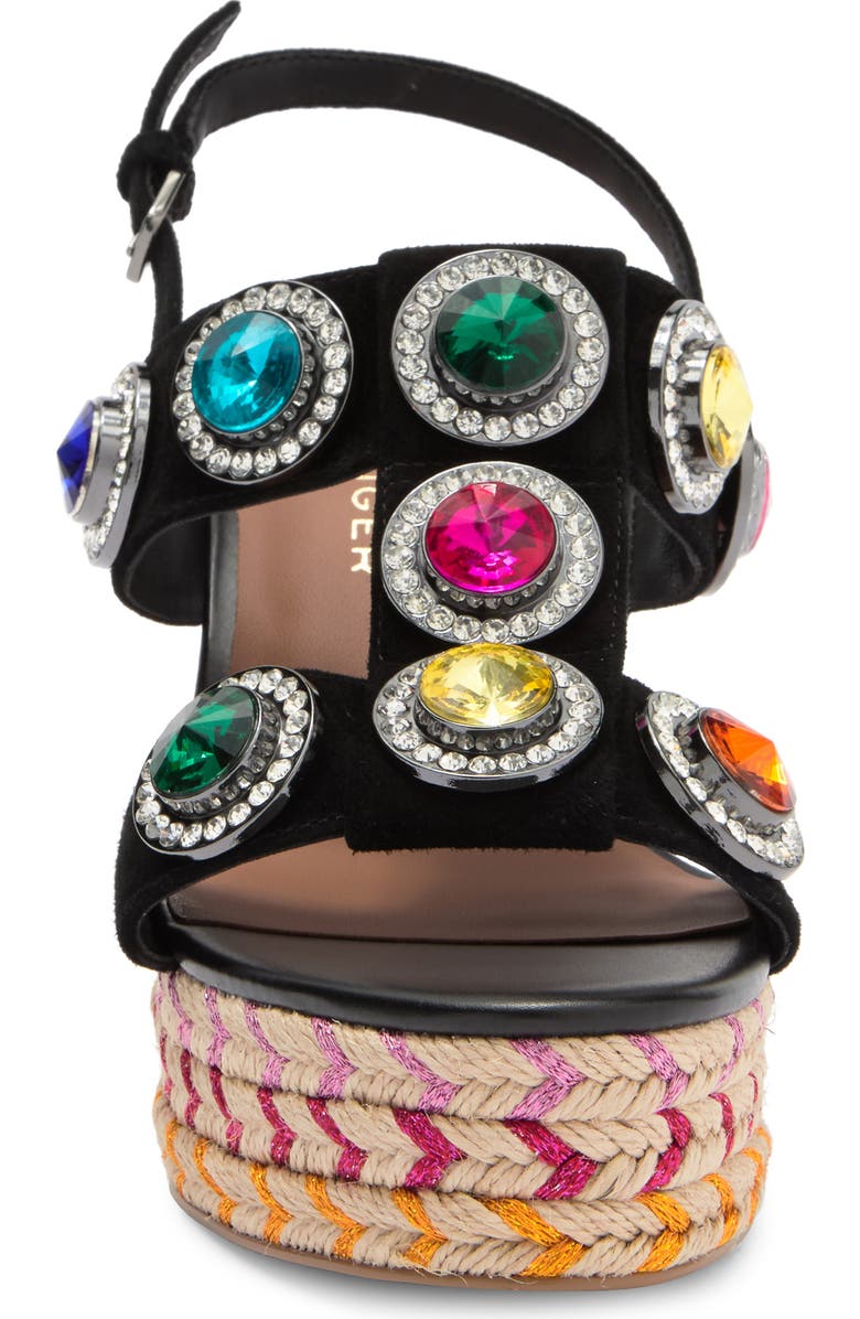 Kurt Geiger London Octavia Espadrille Platform Wedge Sandal, Alternate, color, Charcoal