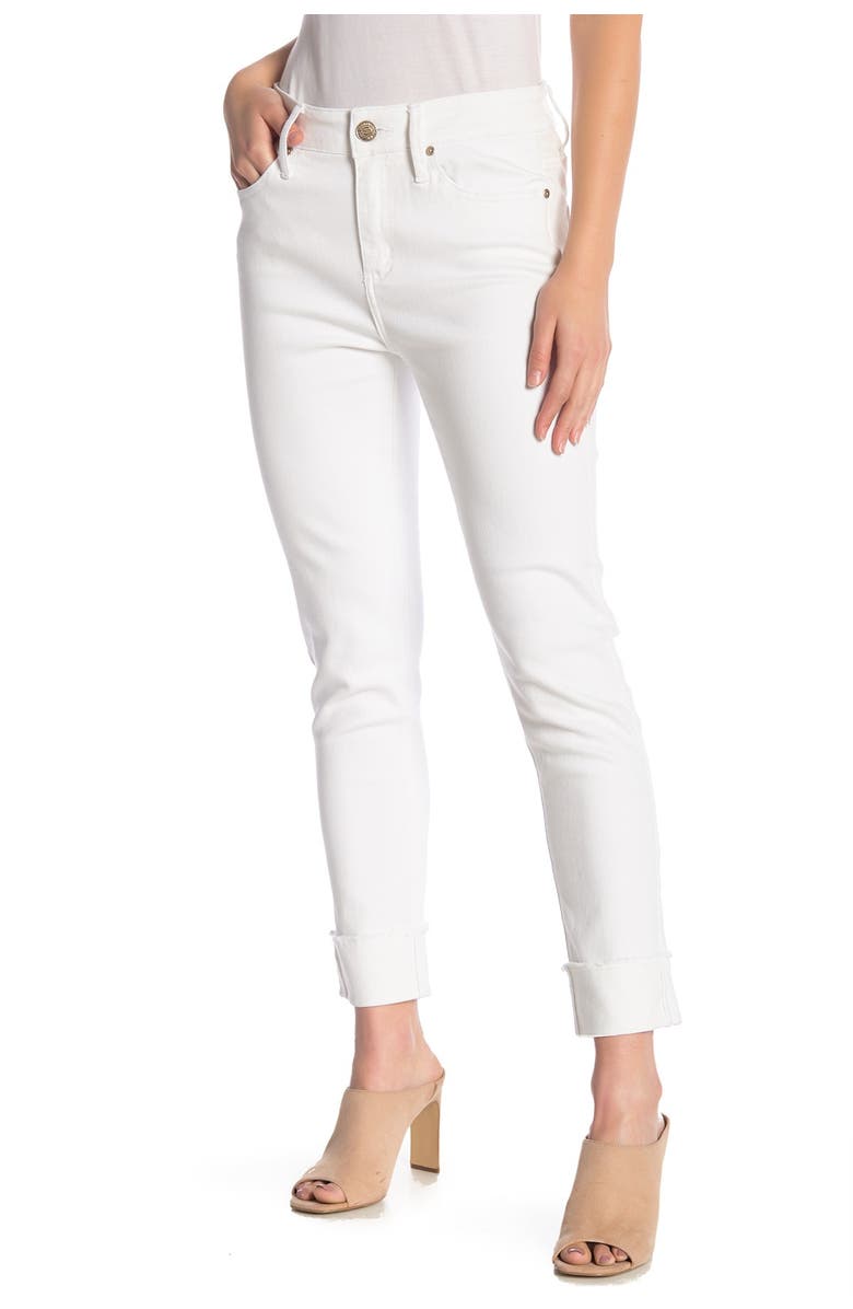 Seven7 High-Rise Cuffed Slim Straight Jeans, Main, color, 