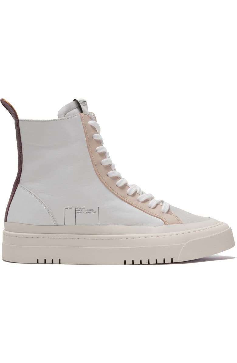 Oncept Lisbon High Top Sneaker, Main, color, White Cloud - Cappuccino