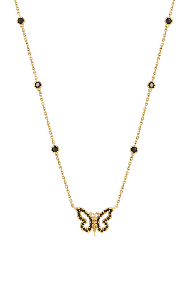 Karma and Luck Midnight Renewal Butterfly Necklace, Main, color, Gold/Black