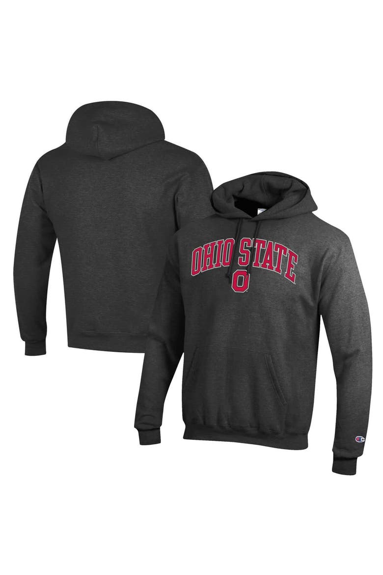 Men's Champion  Charcoal Ohio State Buckeyes Arched Logo Fleece Pullover Hoodie, Main, color, Heather Charcoal