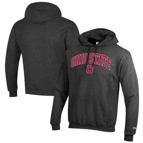 Men's Champion  Charcoal Ohio State Buckeyes Arched Logo Fleece Pullover Hoodie
