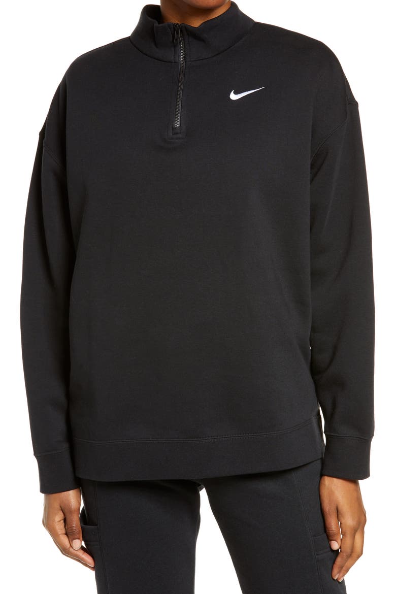 Sportswear Quarter Zip Pullover, Main, color, BLACK/ WHITE