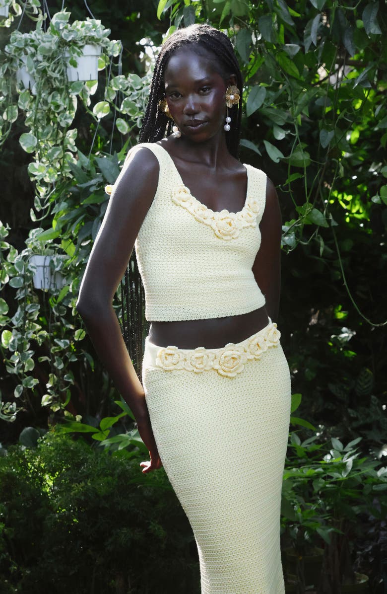 Avec Les Filles Knit Crop Tank, Alternate, color, Butter