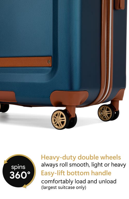 19v69 Italia Vintage 3 Piece Expandable Spinner Luggage Set In Blue
