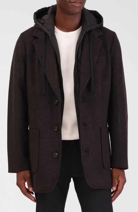 Bagatelle Wool Blend Blazer with Quilted Hooded Bib
