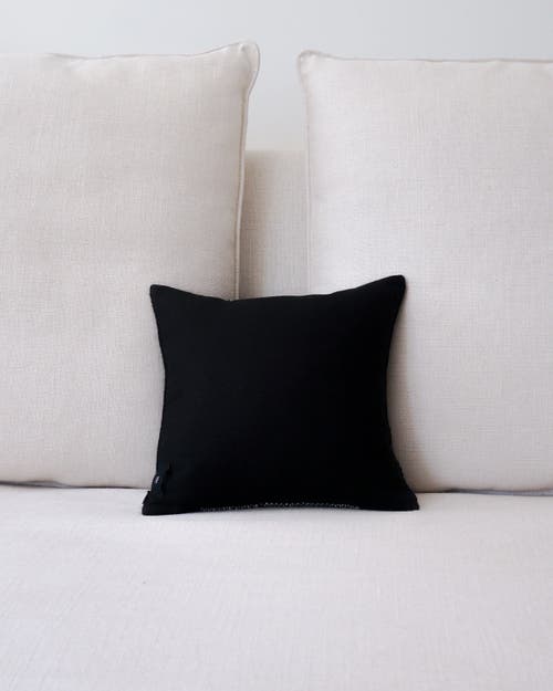 Voz Diamante Square Textile Small Pillow In Black/ivory