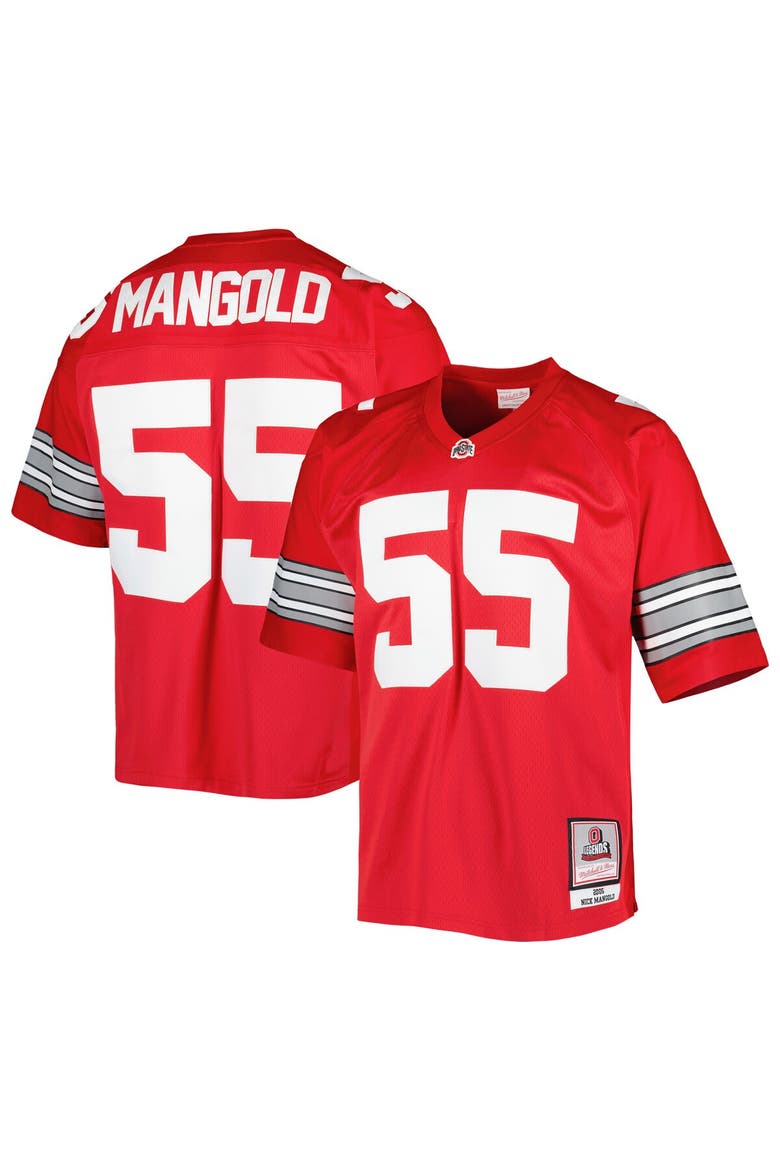 Men's Mitchell & Ness Nick Mangold Scarlet Ohio State Buckeyes Authentic Jersey, Main, color, Scarlet